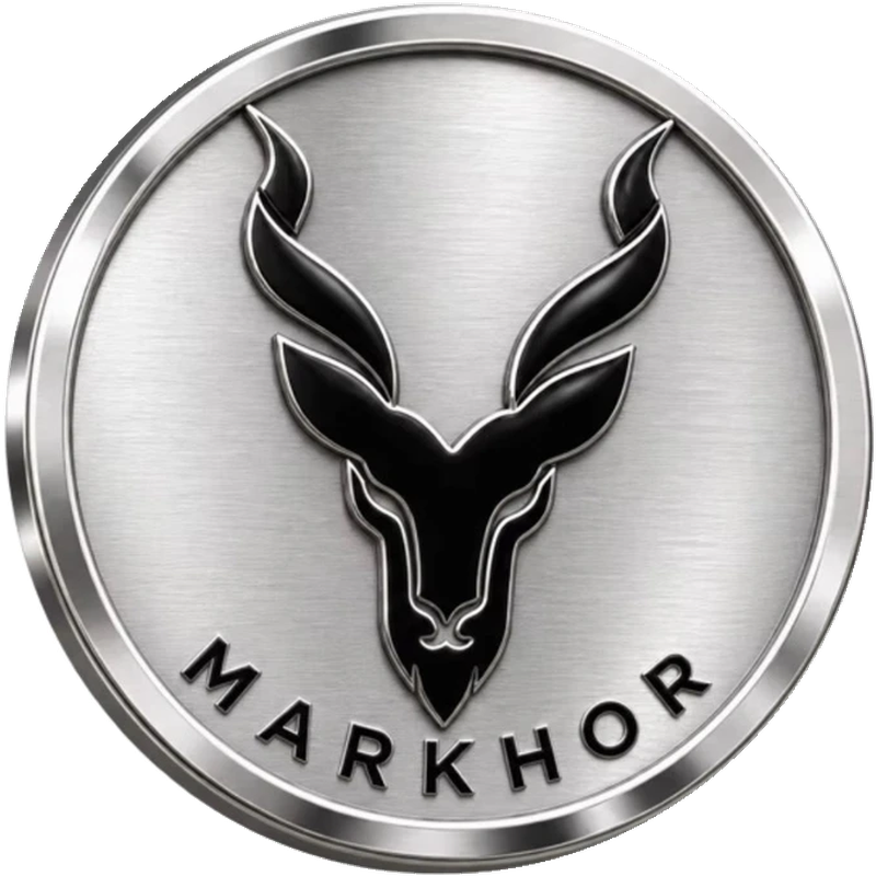 MARKHOR silver metal emblem
