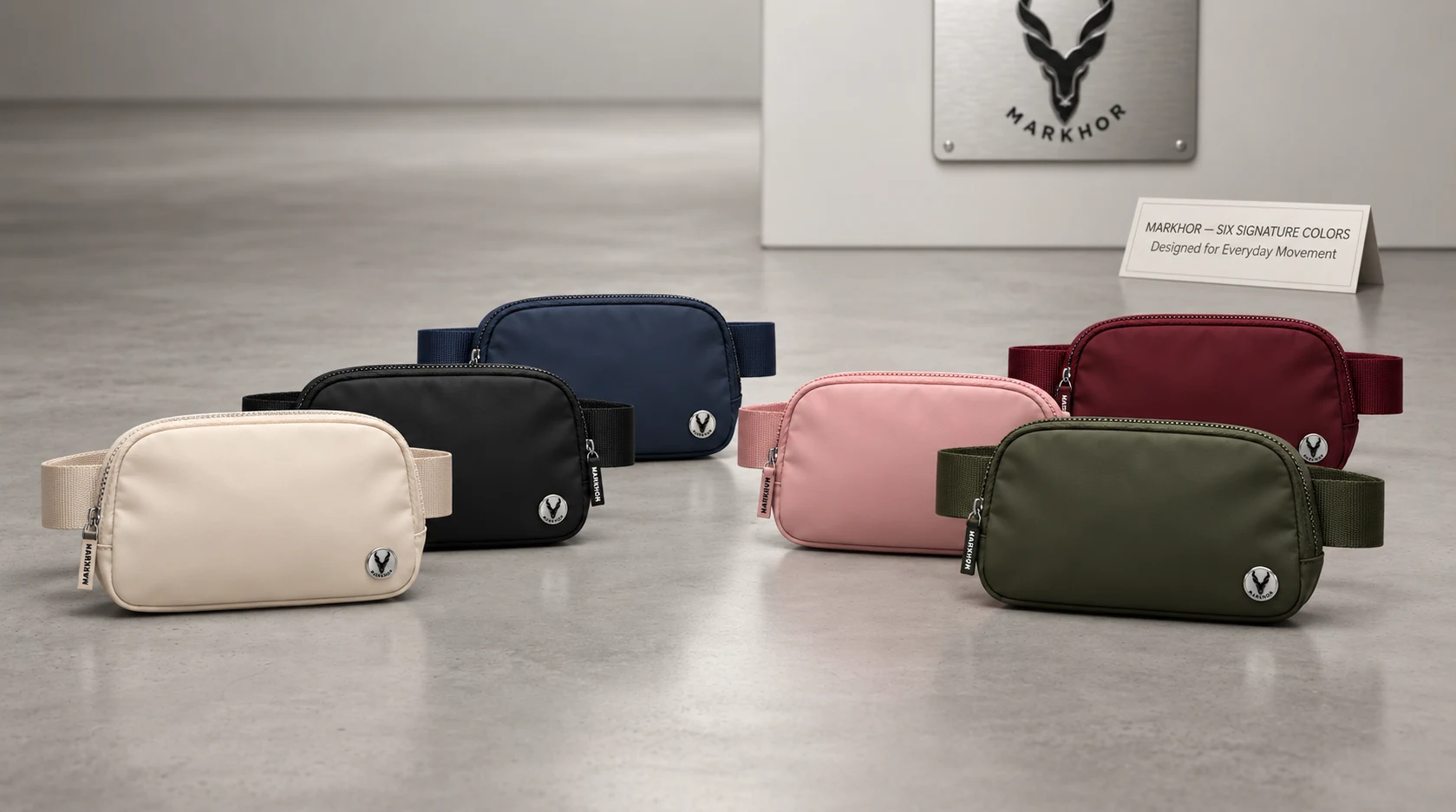 All six MARKHOR colors displayed in the showroom